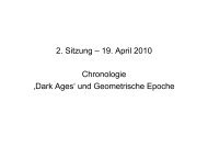 2. Sitzung – 19. April 2010 Chronologie ‚Dark Ages' und ...