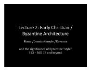 Lecture 2: Early Christian / Byzantine - School of Architecture and ...