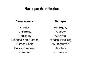 Baroque Architecture - School of Architecture and Planning