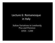 Lecture 6: Romanesque in Italy - School of Architecture and Planning