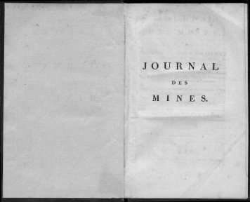 Journal des mines et Annales des mines 1794-1881.