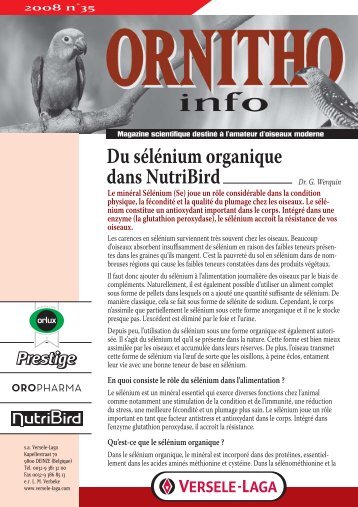 ORNITHO INFO 35 FRA_Q.indd - Versele-Laga