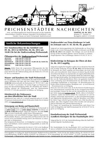 Amtsblatt vom 02. Juni 2012 - Ausgabe 22