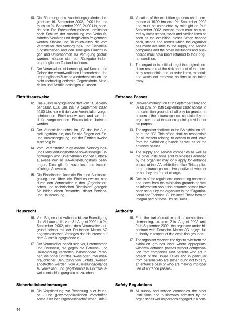 Organisatorische und technische Richtlinien ... - Archiv - IAA