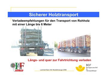 Sicherer Holztransport - Archiv - IAA