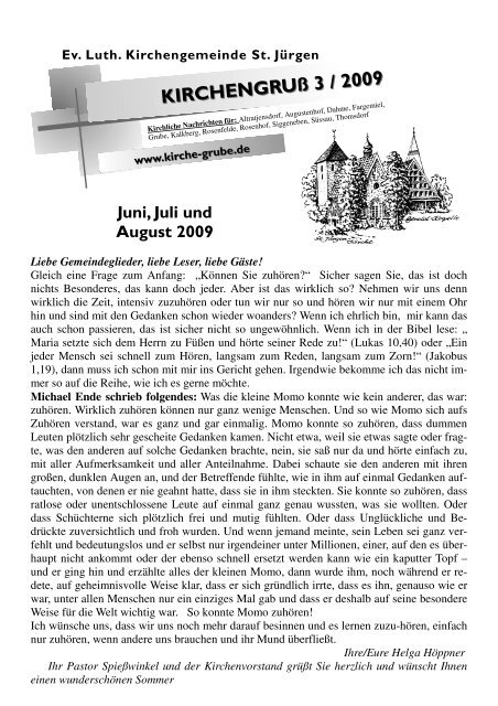 St. Jürgen Kirche - Luth. Kirchengemeinde Grube - Ev.-Luth ...