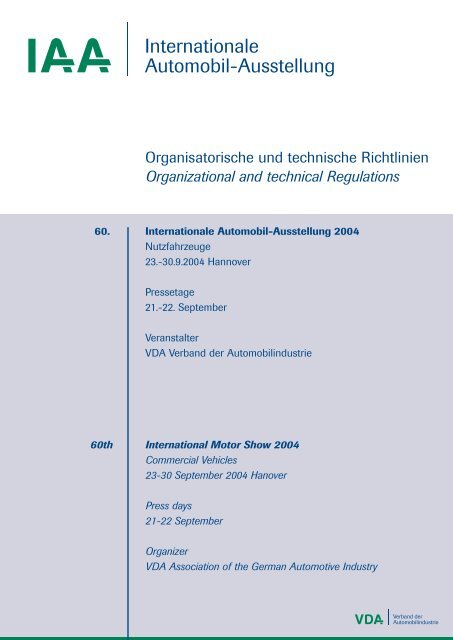 Organisatorische und Technische Richtlinien - Archiv - IAA