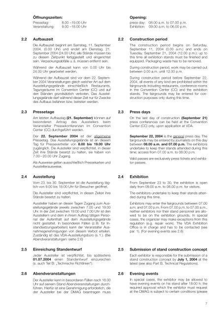 Organisatorische und Technische Richtlinien - Archiv - IAA