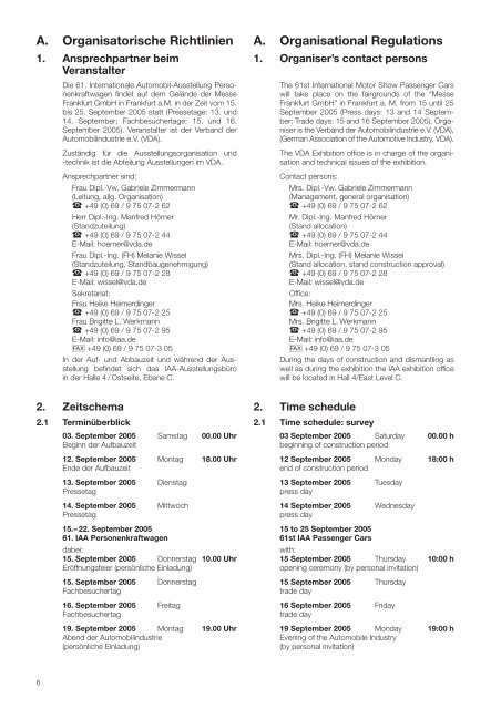 Organisatorische und technische Richtlinien ... - Archiv - IAA