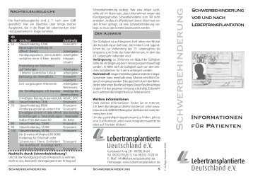 Schwerbehinderung Vor Und Nach Lebertransplantation ...