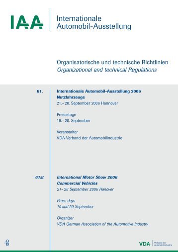 Organisatorische und technische Richtlinien ... - Archiv - IAA