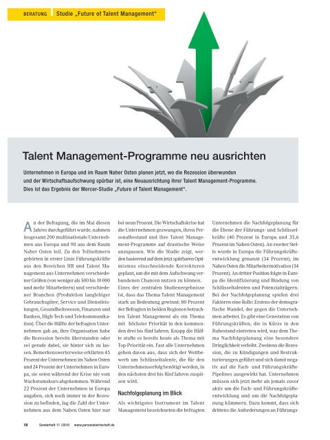 Talent Management-Programme neu ausrichten - Archiv ...