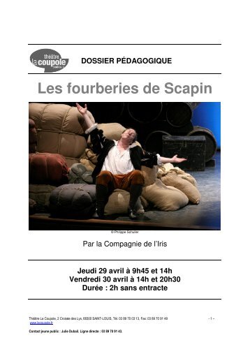 Dossier pédagogique Les Fourberies de Scapin - La Coupole