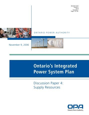 Ontario's Integrated Power System Plan - Feed-in Tariff Program ...