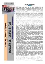 Bulletin municipal de Lacroix-Falgarde (décembre 2012) - Sicoval