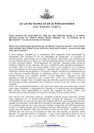 La Loi du Karma et de la Réincarnation Sant Rajinder Singh Ji