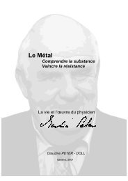 Le Métal - optics @ unige - Université de Genève