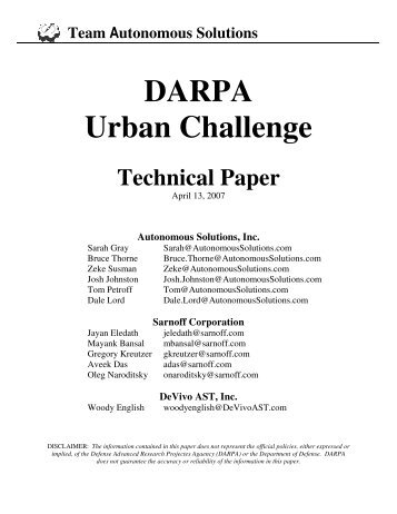 Team Autonomous Solutions - Darpa