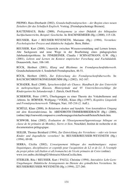 Mehrsprachigkeitskonzept – Tertiärsprachen – Deutsch nach Englisch