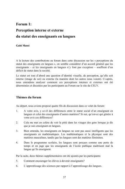 Le statut des enseignants en langues - the ECML | Bienvenue au ...