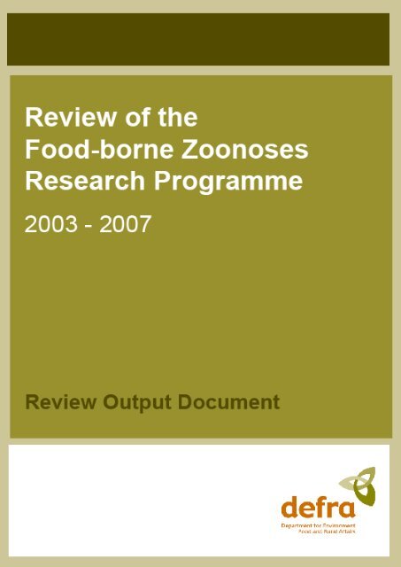 Review of the Food-borne Zoonoses Research ... - ARCHIVE: Defra