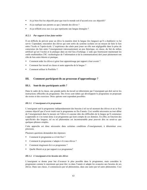 Introduction au contexte européen actuel de l'enseignement des ...