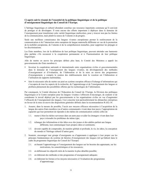 Introduction au contexte européen actuel de l'enseignement des ...