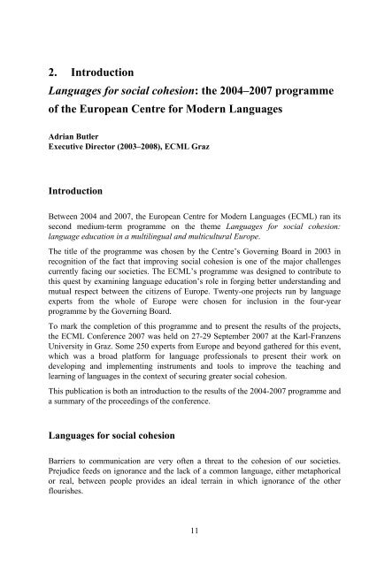 cohesion - European Centre for Modern Languages