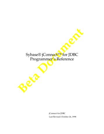 jconnect SYBASE DRIVER DOWNLOAD JCONNECT
