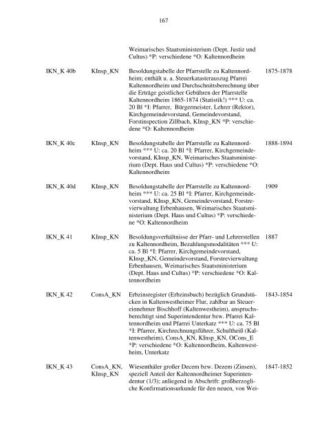 Teil I Inspektion Kaltennordheim - Kirchliche Archive und ...