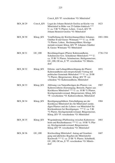 Teil I Inspektion Kaltennordheim - Kirchliche Archive und ...