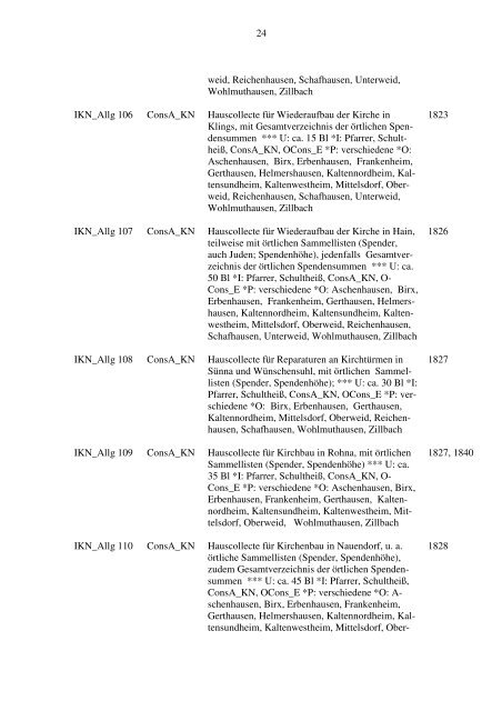 Teil I Inspektion Kaltennordheim - Kirchliche Archive und ...