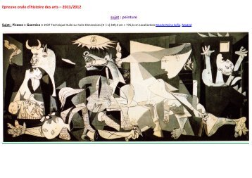 Epreuve orale d'histoire des arts – 2011/2012 sujet : peinture