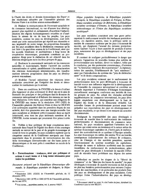 Actes de la Conférence des Nations Unies sur le commerce ... - unctad