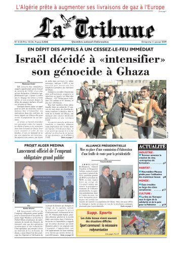 Israël décidé à «intensifier» son génocide à Ghaza - La Tribune