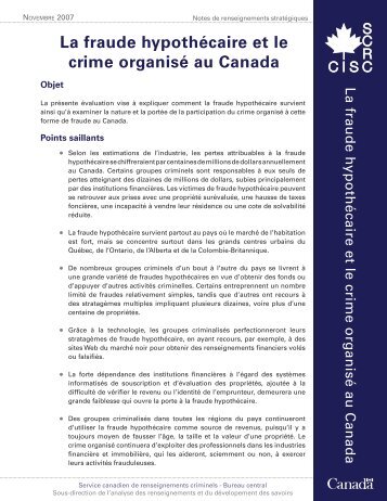 La fraude hypothécaire et le crime organisé au Canada - Service ...