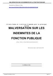 malversation sur les indemnites de la fonction publique - Le Pays