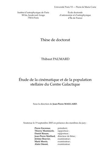 Thèse de doctorat Étude de la cinématique et de la population ...