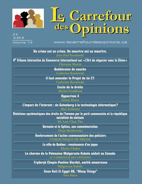 Le Carrefour Des Opinions Volume 14