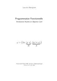 Programmation Fonctionnelle ω = (λx (x x) ︸ ︷︷ ︸ λx (x x ...