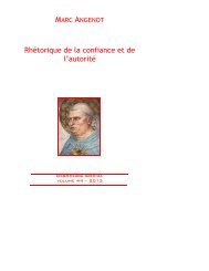 Rhétorique de la confiance et de l'autorité - Marc Angenot