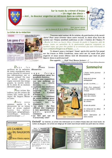 ANGERS (49), SEGPA Collège Félix Landreau - 5e E