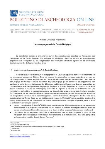 Les campagnes de la Gaule Belgique - Bollettino di archeologia on ...