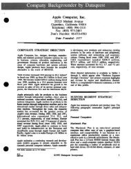 Company backgrounders : Apple - Cray, 1989-1990 - Archive Server