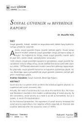 SOSYAL GÜVENL‹K ve BEVER‹DGE RAPORU