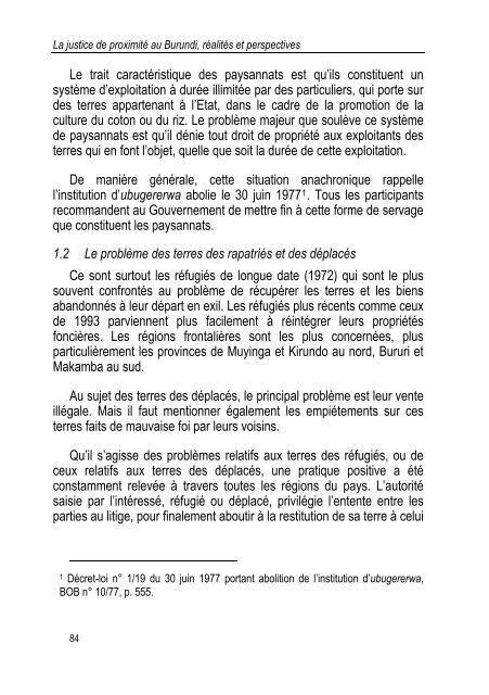 la justice de proximite au burundi realites et perspectives