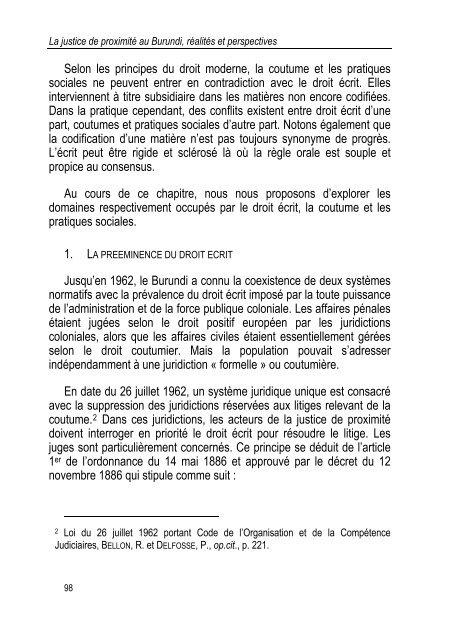 la justice de proximite au burundi realites et perspectives