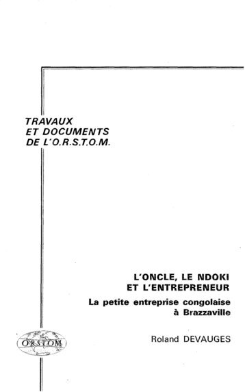 la petite entreprise congolaise à Brazzaville - IRD