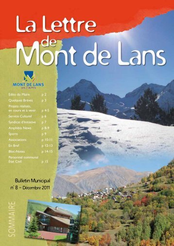 Bulletin Municipal - Mairie de Mont de Lans