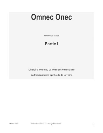 Partie I - Omnec Onec